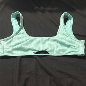Mint Green Ribbed swim top